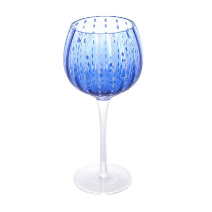 CJ 2 TACAS PARA VINHO DE VIDRO ORQUIDEA AZUL 450ML