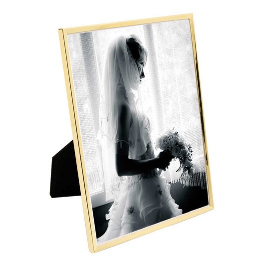 PORTA-RETRATO DE ACO INOX CLASSIC DOURADO 15CM X 20CM