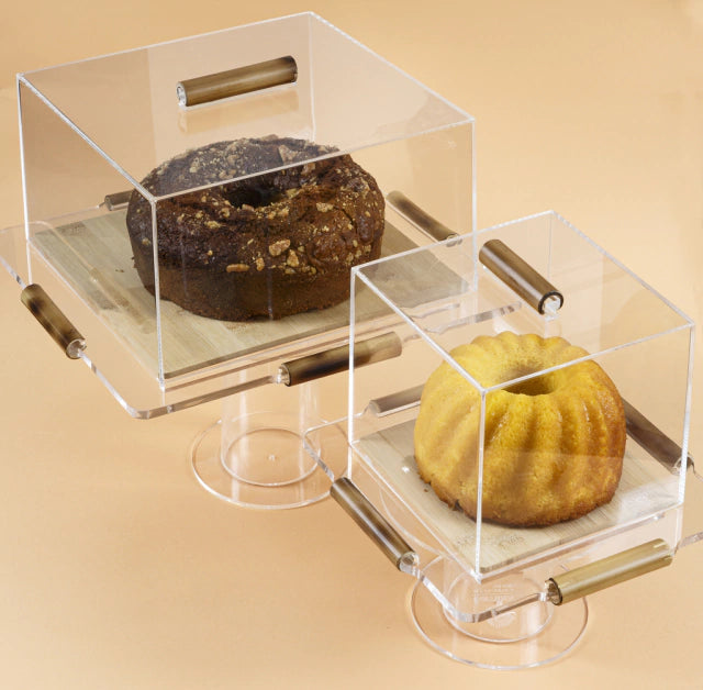 Prato P/ Bolo Quadrado Bambu-G - DoceLar Loja