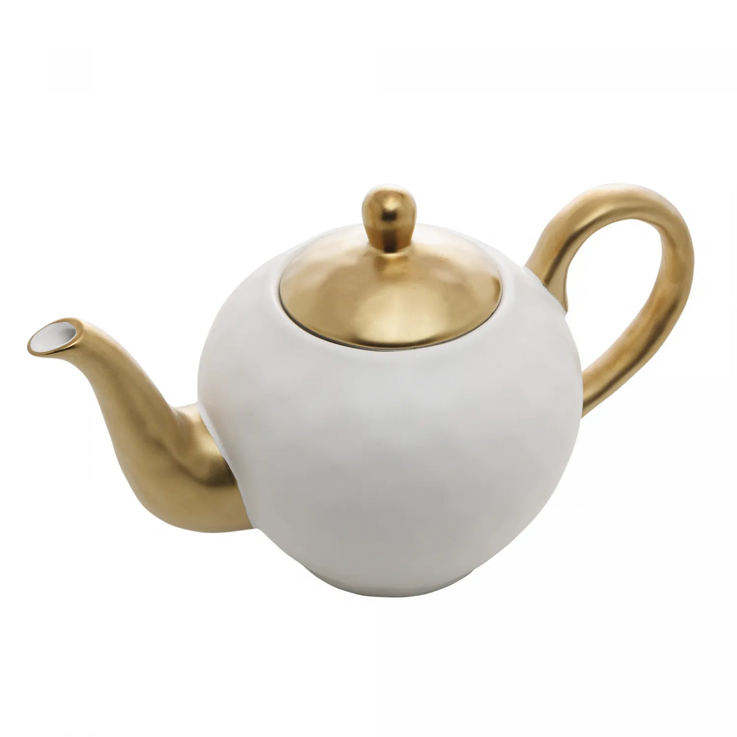 BULE DE CHÁ DE PORCELANA DUBAI BRANCO E DOURADO 1L