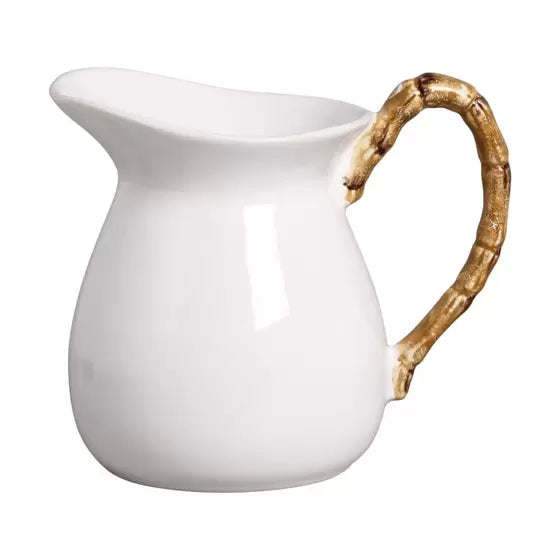 Jarra Grande de Cerâmica Branca - Bambu - DoceLar Loja