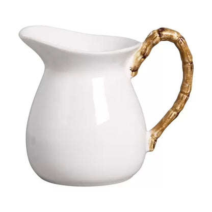 Jarra Grande de Cerâmica Branca - Bambu - DoceLar Loja