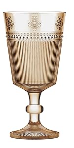 Jogo de 6 tacas Abelha em vidro 325ml A17cm cor caramelo