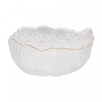 BOWL CRISTAL MARTELADO COM BORDA DOURADA TAJ-P