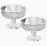 CJ 2 TAÇAS DE VIDRO PARA SOBREMESA LINES 320ML