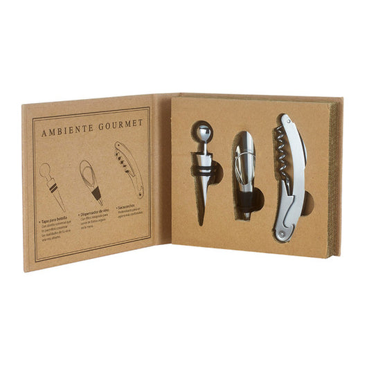 JOGO ACESSORIOS P/VINHO TOSCANA 3PCS