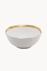 BOWL DE PORCELANA BRANCO E DOURADO