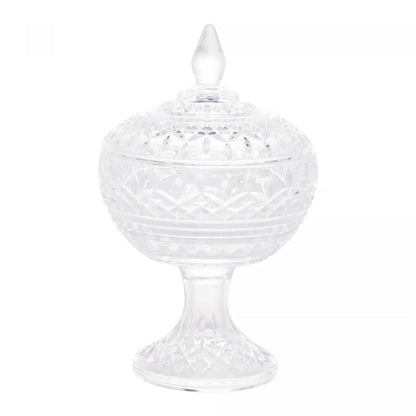 POTICHE DECORATIVO DE CRISTAL COM PÉ LYS 14CM X 22CM
