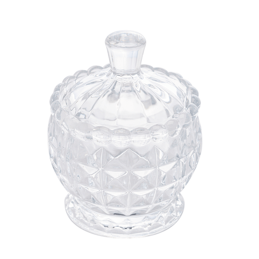 POTICHE C/ PÉ DE CRISTAL DIAMOND 8,5CMX10CM