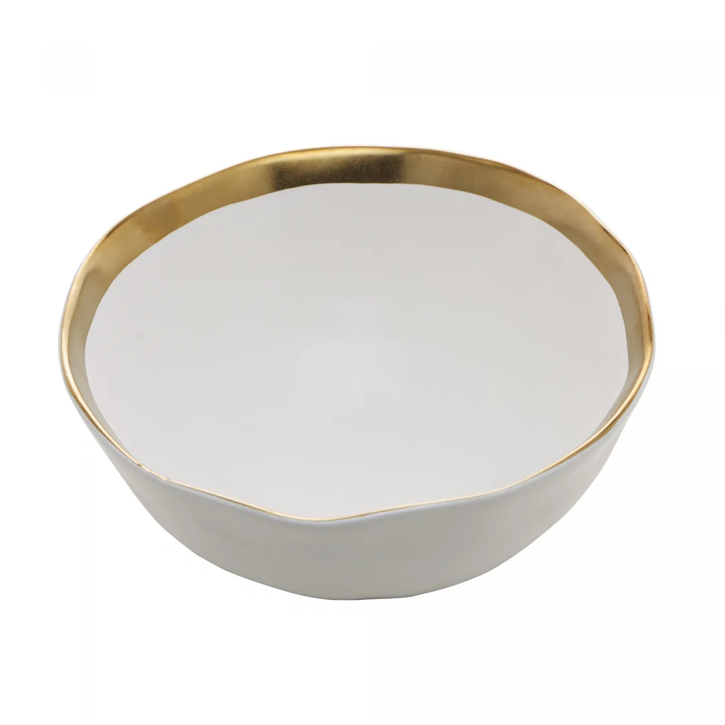 Bowl de Porcelana Branco e Dourado Dubai