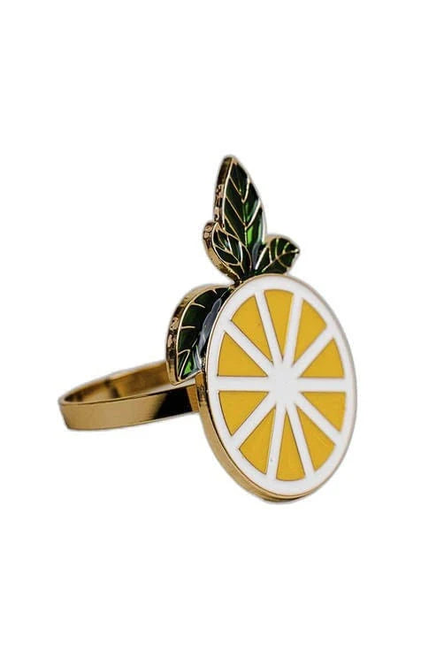 ANEL DE GUARDANAPO LIMÃO METAL C/4