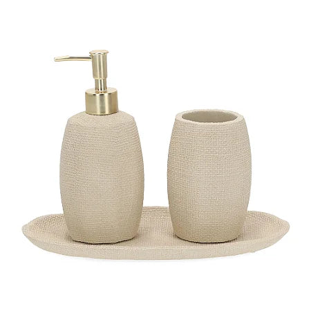 KIT EM POLIRRESINA PARA BANHEIRO - 3PCS