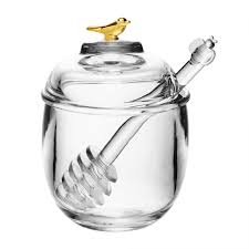 MELEIRA COM PEGADOR E TAMPA GOLDEN BIRD 150ML CRISTAL ECOLOGICO