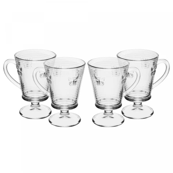 CJ 4 TACAS PARA CAPPUCCINO LINES BUTTERFLY 240ML VIDRO