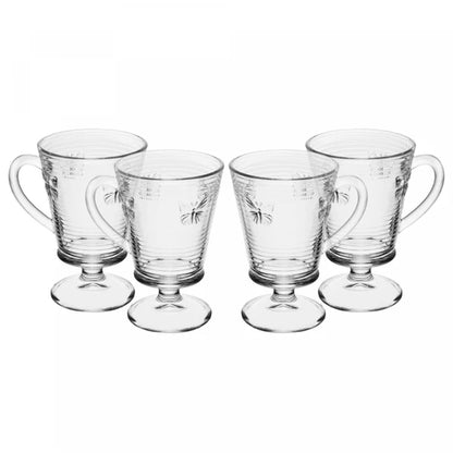 CJ 4 TACAS PARA CAPPUCCINO LINES BUTTERFLY 240ML VIDRO