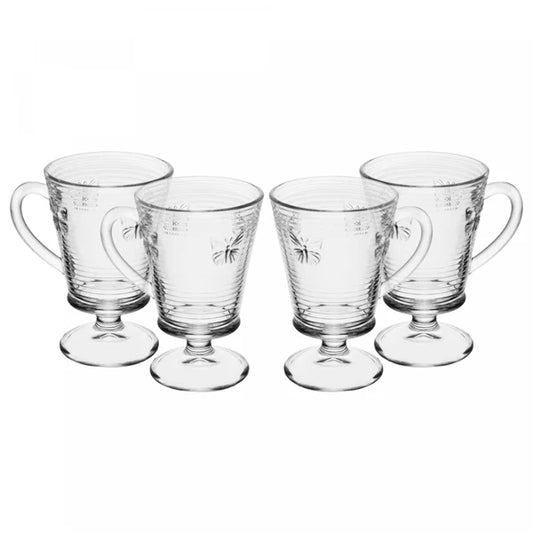 CJ 4 TACAS PARA CAPPUCCINO LINES BUTTERFLY 240ML VIDRO
