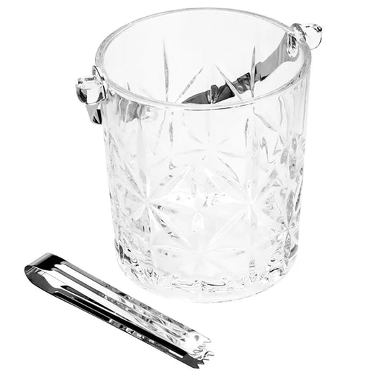 BALDE VIDRO P/GELO C/ALCA E PEGADOR