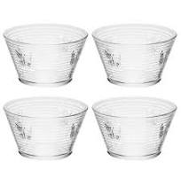 CJ 4 BOWLS LINES BUTTERFLY 10,5CM X 7CM X 6CM VIDRO