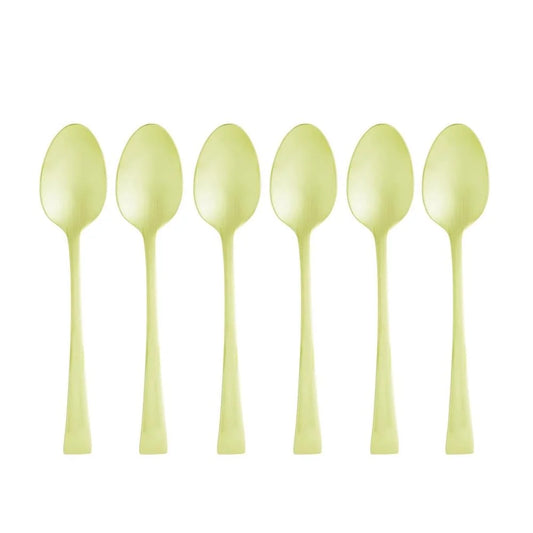 CJ 6 COLHERES ACO INOX P/CHA BERNA CHAMPANHE FOSCO