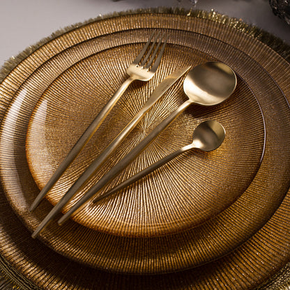 Faqueiro 24 Peças de Aço Inox Kyoto Champanhe - DoceLar Loja