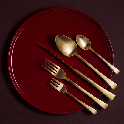 Faqueiro 30 Peças de Aço Inox Berna Champanhe Fosco - DoceLar Loja