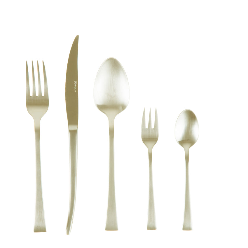 Faqueiro 30 Peças de Aço Inox Berna Champanhe Fosco - DoceLar Loja