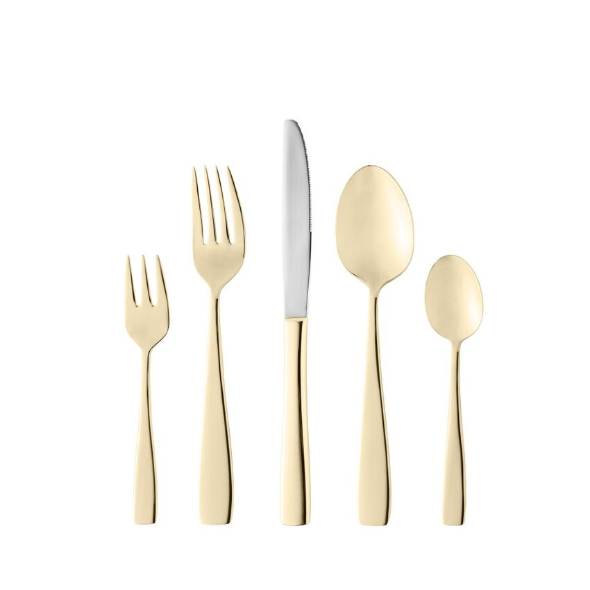 Faqueiro 30 Peças de Aço Inox Pisa Dourado - DoceLar Loja