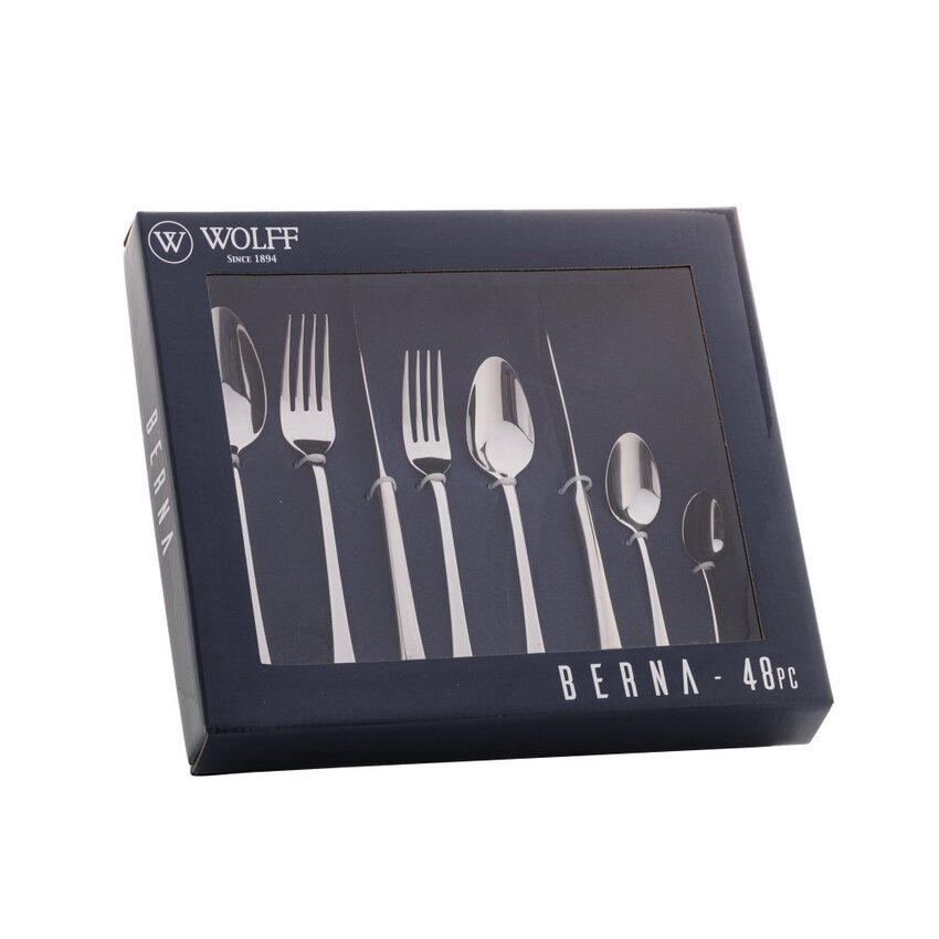 Faqueiro 48 Peças de Aço Inox Berna - DoceLar Loja