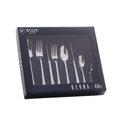 Faqueiro 48 Peças de Aço Inox Berna - DoceLar Loja