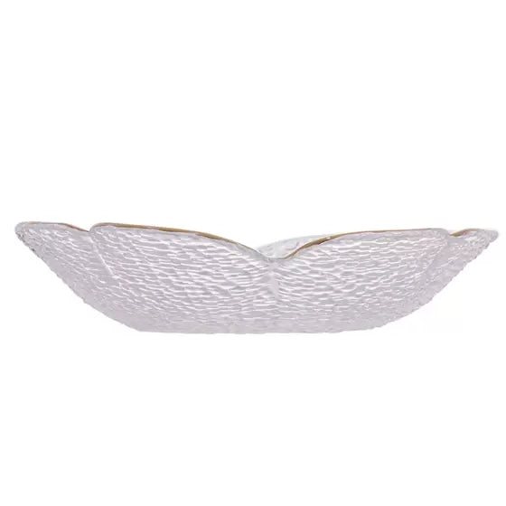BOWL CRISTAL MARTELADO COM BORDA DOURADA TAJ FLOR-M