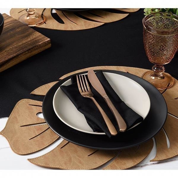 Jogo Americano Avulso Leaf Caramelo - DoceLar Loja