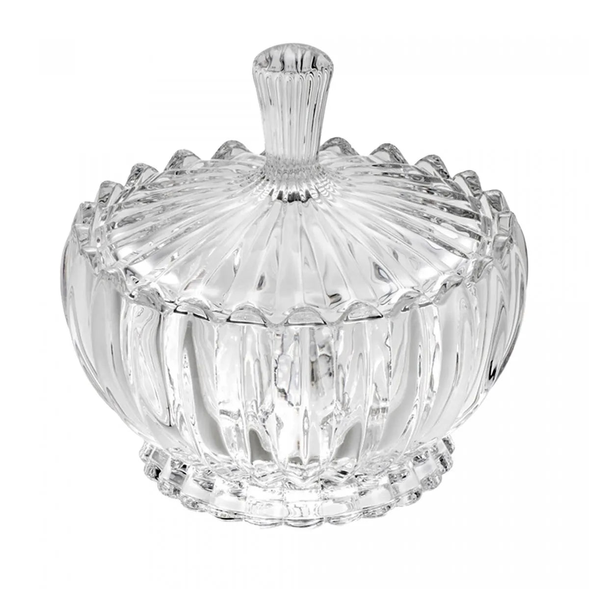 POTICHE DECORATIVO DE CRISTAL COM TAMPA GENEVA 11CM X 11CM