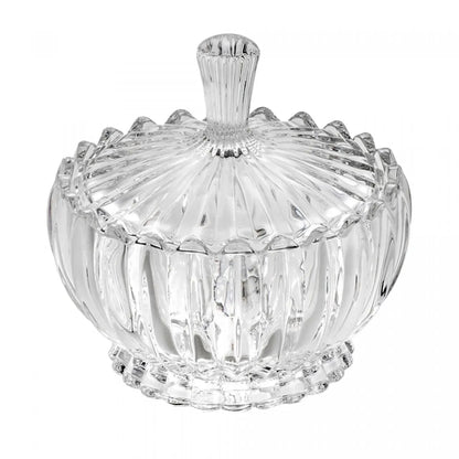 POTICHE DECORATIVO DE CRISTAL COM TAMPA GENEVA 11CM X 11CM