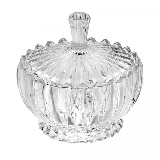 POTICHE DECORATIVO DE CRISTAL COM TAMPA GENEVA 11CM X 11CM