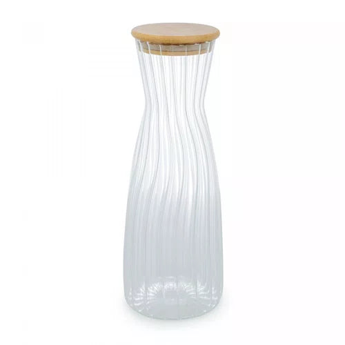 Garrafa de Vidro com Tampa Bambu 1l - DoceLar Loja