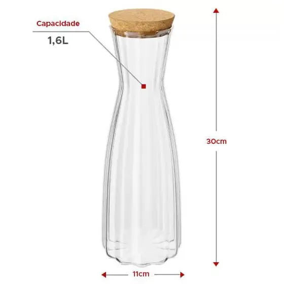 Garrafa com Tampa Cortiça Classic - DoceLar Loja
