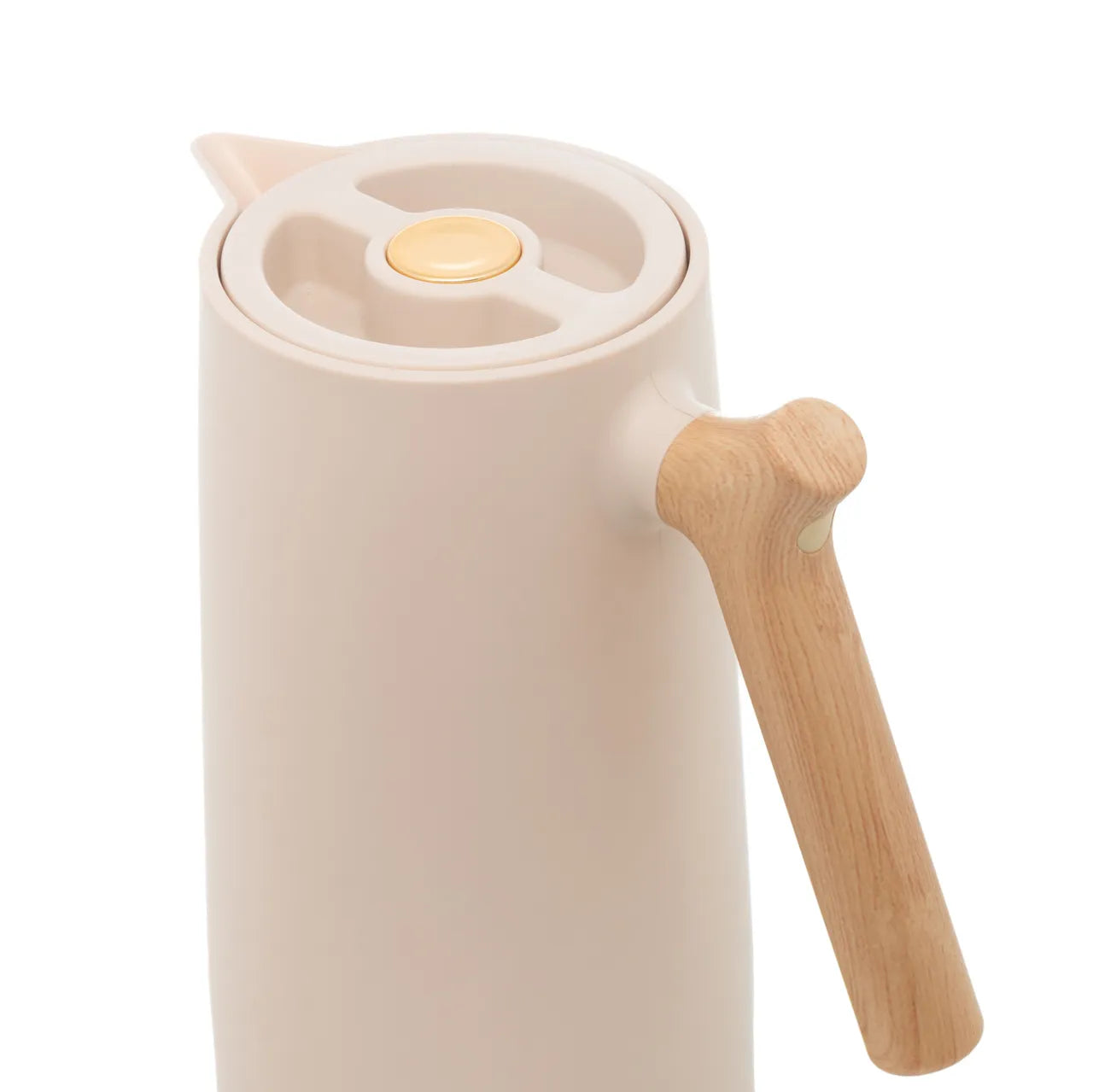 Garrafa Térmica Plástico 1L c/Cabo Madeira New Nordica Bege