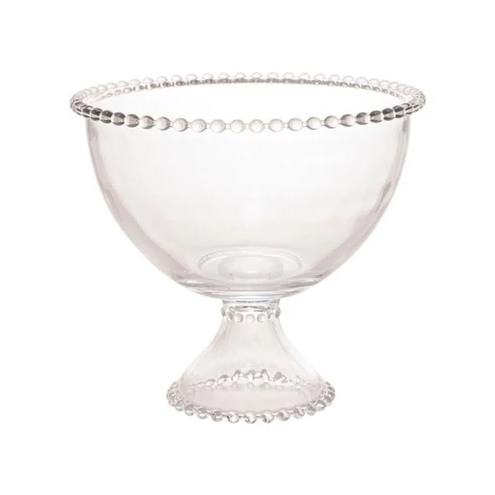 Saladeira de Cristal com Pé Pearl - DoceLar Loja