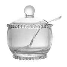 ACUCAREIRO CRISTAL DE CHUMBO C/COLHER PEARL 10x10x11cm