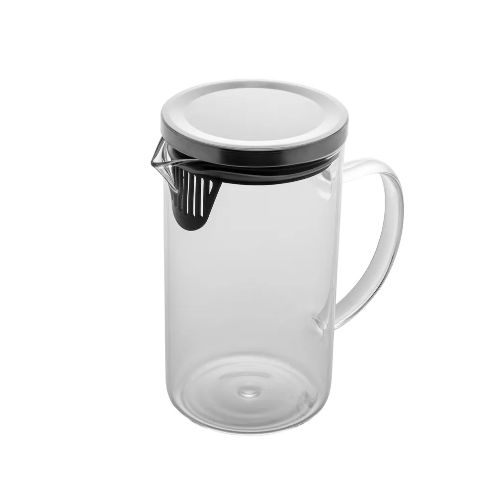 Jarra de Vidro com Tampa Aço Inox - DoceLar Loja