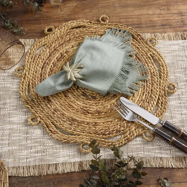 Caminho de Mesa Rami Franjas Natural - DoceLar Loja