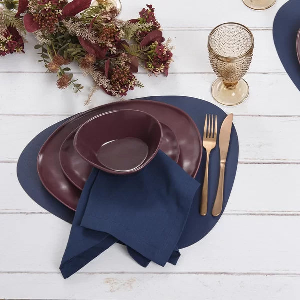 Jogo Americano Avulso Ravena Orgânico Azul Profundo - DoceLar Loja