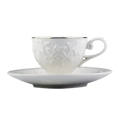 Jogo de 6 Peças P/Café em New Bone China Borda Dourada - DoceLar Loja