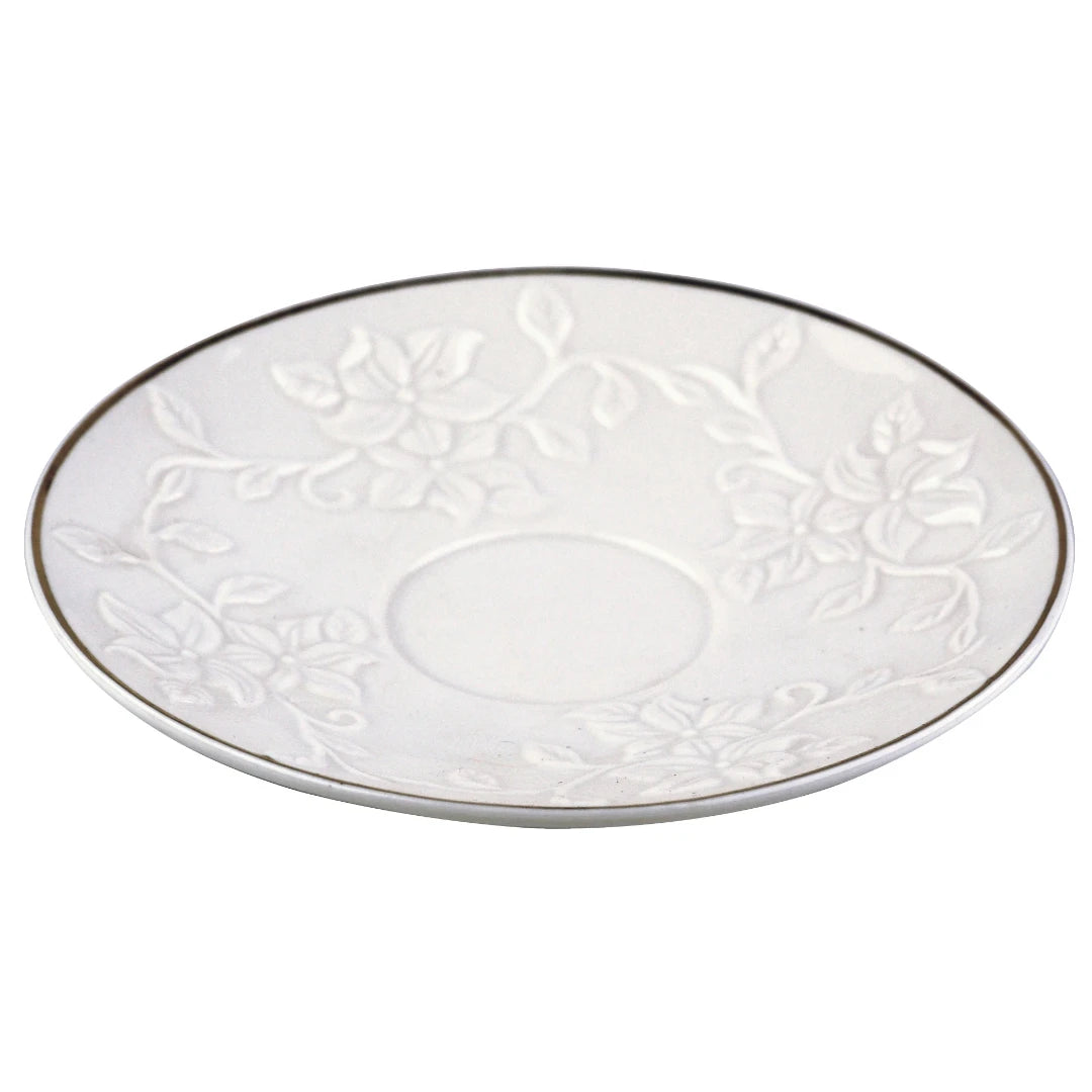 Jogo 6 Xícaras c/Pires Chá em New Bone Borda Dourada - DoceLar Loja