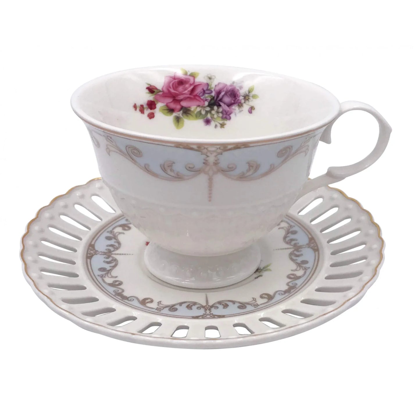 Jogo 6 Xícaras c/Pires Mon Cheri p/Chá em New Bone - DoceLar Loja