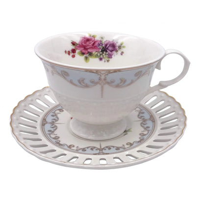 Jogo 6 Xícaras c/Pires Mon Cheri p/Chá em New Bone - DoceLar Loja