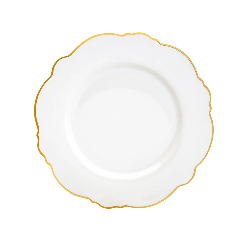 Cj 6 Pratos Sobremesa Maldivas Fio Dourado - DoceLar Loja