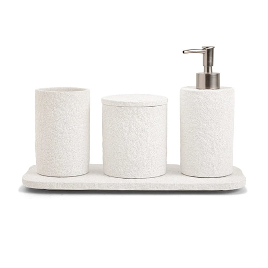 Kit para Banheiro em Cimento 4 Peças Branco