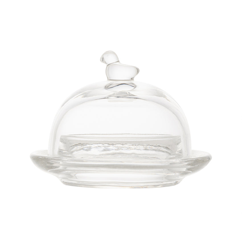 Manteigueira de Cristal Pássaro - DoceLar Loja