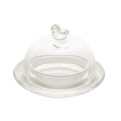 Manteigueira de Cristal Pássaro - DoceLar Loja